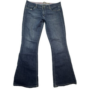 Paige Jeans Women's Bell Canyon Medium Rise Sz 32 Petite Denim Flare Medium Wash